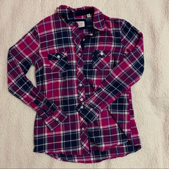 PINK PLAID FLANNEL - Picture 2 of 4